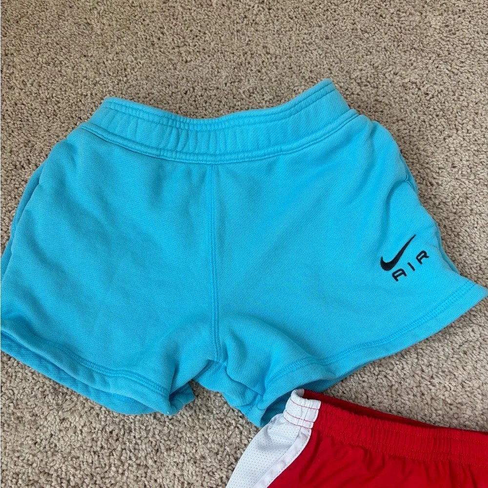 Nike Kids Red and Blue Shorts Duo Size S